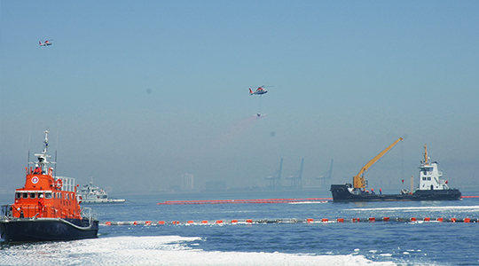 2007年6月5日，參加渤海溢油應急演習